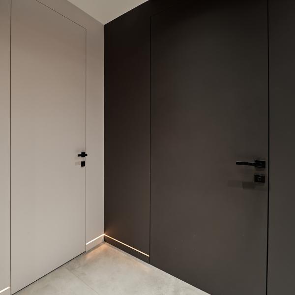 Grey Bathroom Bedroom Interior Doors Melamine Wooden Door 9mm MFC