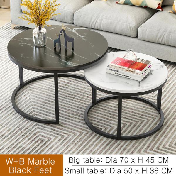 Center Coffee Table Sofa Side Modern Rack Bedside Tables Set of Two Combination for Salon Luxury in Living Room Furniture