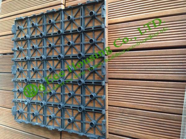 Outdoor Bamboo Floor Tiles, 300x300x25mm Bathroom Floor Tile, Bamboo Strand Woven Decking Tiles