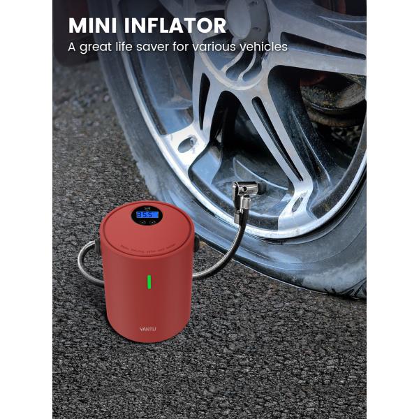 Wireless 12V Tire Inflator by YANTU A05 Portable Mini Cordless Air Pump for Cars