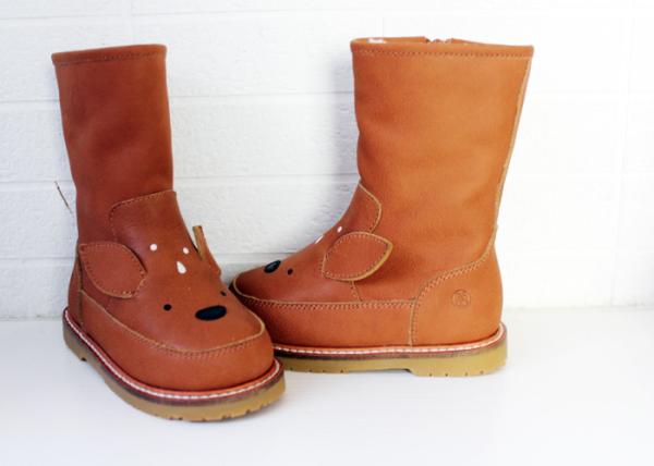 Animal Motifs Soft Soled Toddler Brown Leather Boots
