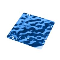 Panneau en acier inoxydable à ondes d'eau bleue PVD