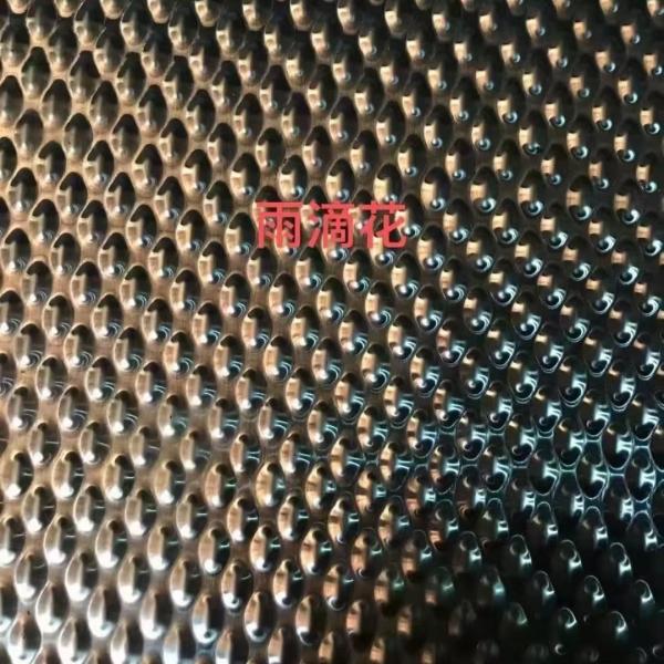 Tôle d'acier inoxydable gaufrée Épaisseur 1,0 mm 1,2 mm 1,5 mm 2,0 mm Motif gouttes de pluie pour ustensiles de cuisine