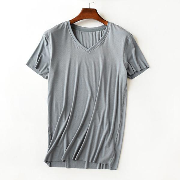 wholesale bamboo clothing mens V neck blank high quality bamboo fiber t shirt