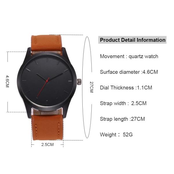 Personalized Watches For Men leather Band 52g Weight Round Crown type
