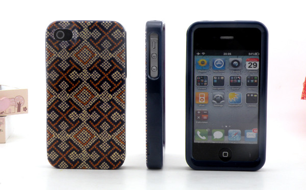 Geometric 3 in 1 Iphone 5 Hard Shell Case With Diamonds