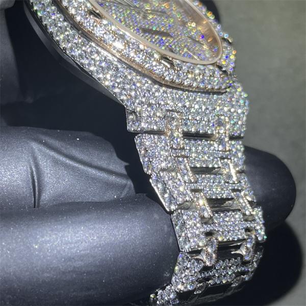Busto de Hiphop Moissanite abaixo da forma Bling Vvs Moissanite do relógio para mulheres