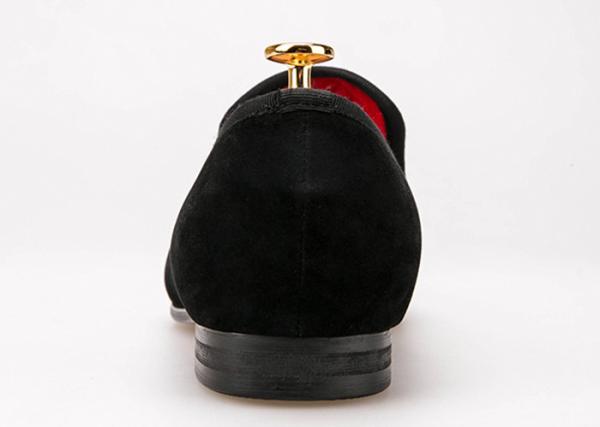 Escuro - o costume elegante de fumo da estrela dos deslizadores de veludo azul dos homens bordou deslizadores