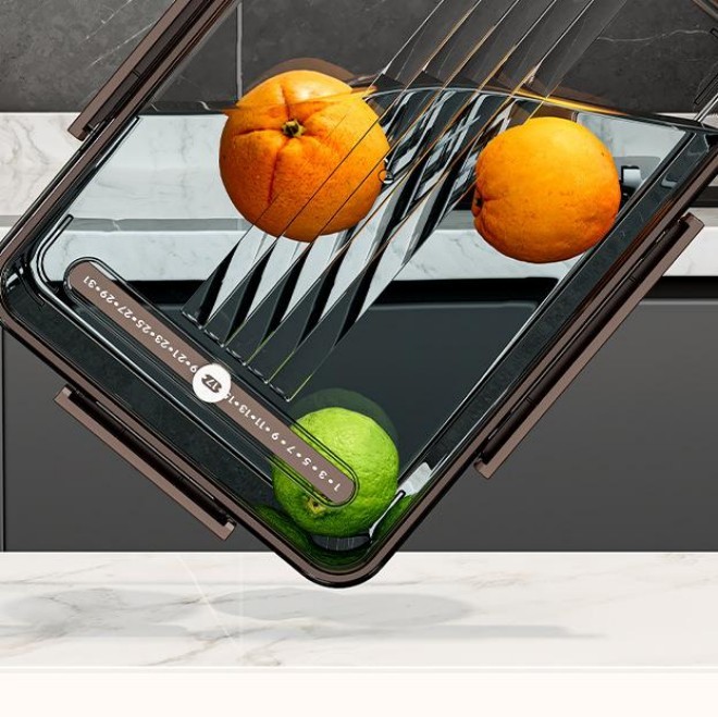 Crisper Bento Style Acrylic Food Storage Box Food Grade Clear Organizer for Fruits Vegetables Frozen Foods Refrigerator