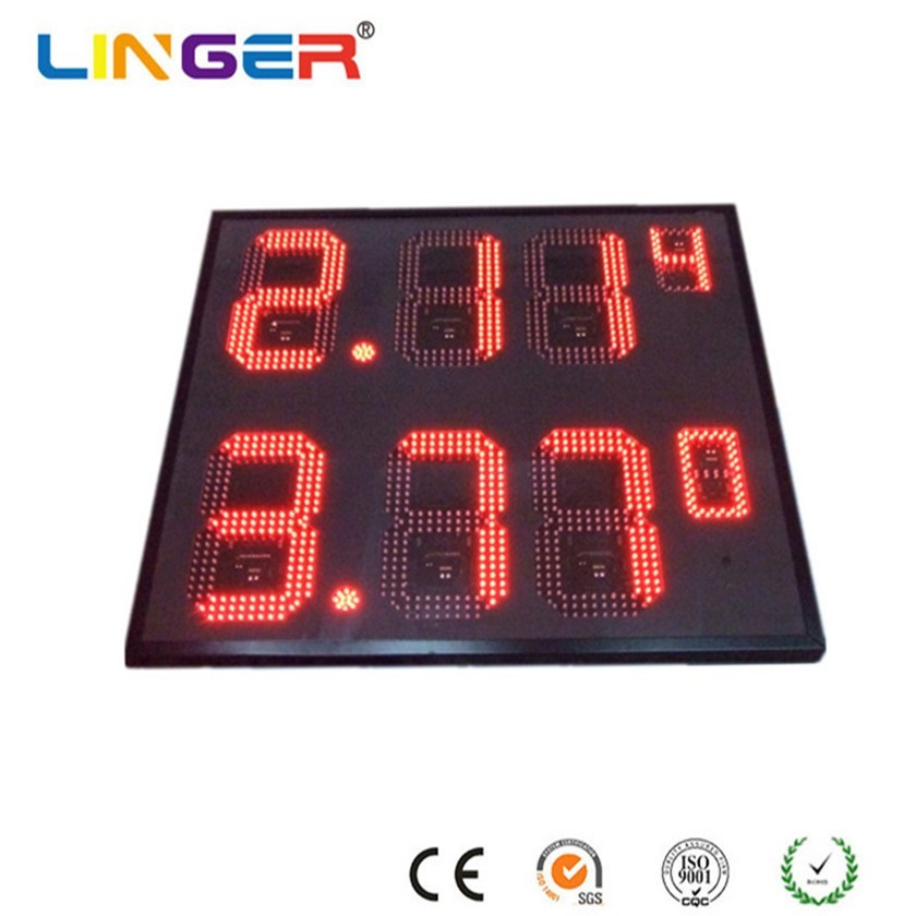 Waterproof LED Gas Station Signs Smart Brightness Adjustment Gas Price Sign With 300m Control Distance