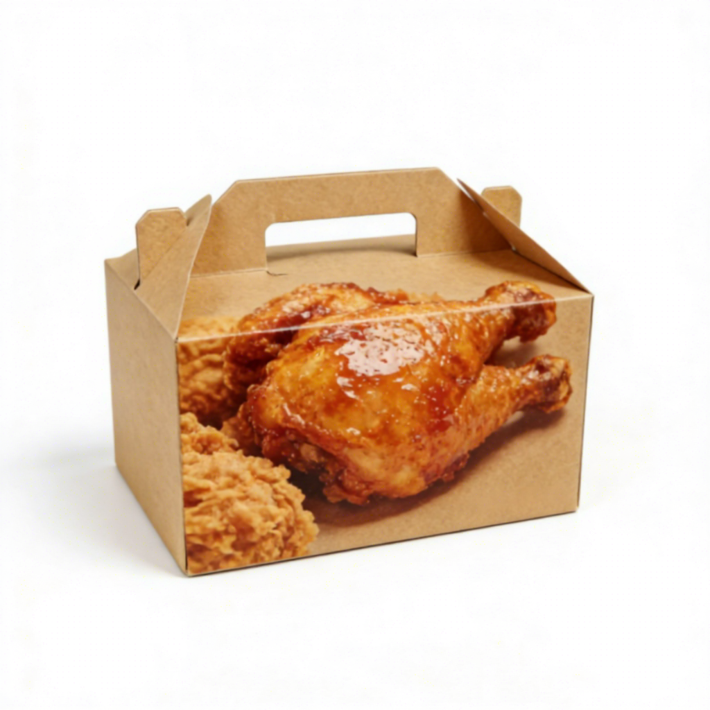 Eco-friendly Custom Logo Printed Grease Resistant Fried Chicken Box for Fast Food Takeaway
