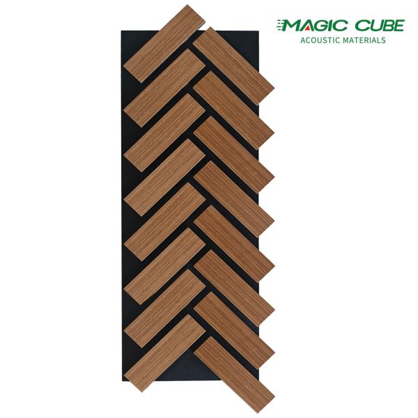 130*60cm Wooden Acoustic Wall Panels Wood Slat Wall Panel For Apartment