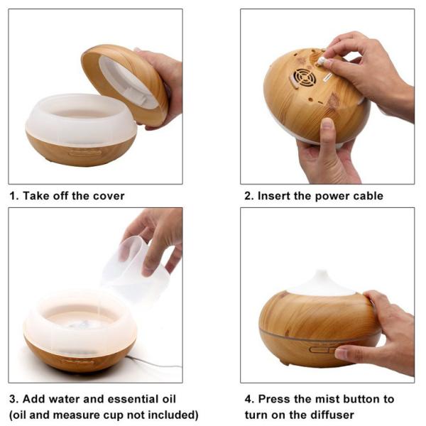 Yoga Spa 300ml Wood Grain Ultrasonic Cool Mist Whisper-Quiet Humidifier for home