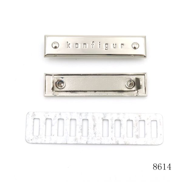 Engraving Metal Logo Tag Handbag Custom Metal Name Plates Corrosion Resistant