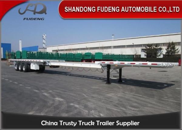 25 Meters 3 Axle Extention Flatbed Semi Trailer For Long Goods