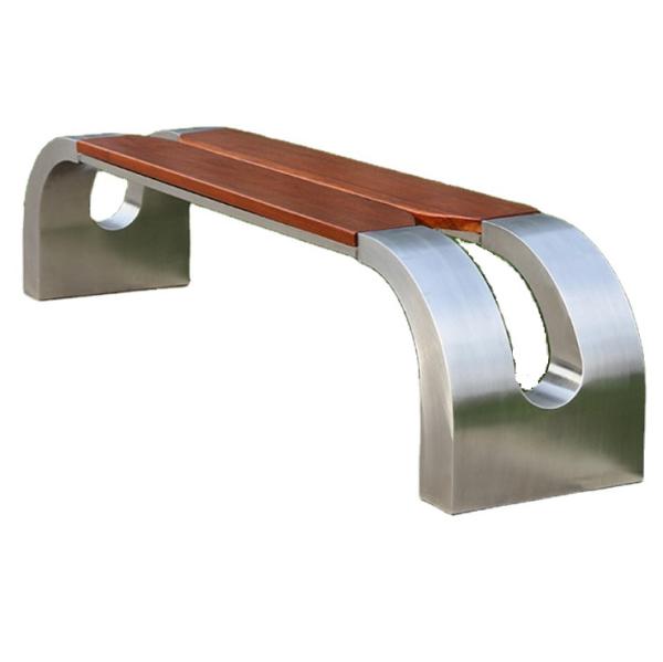 Hot Sale Wooden Surface Metal Legs Bench Outdoor Modern Curved 3 Seat Bench