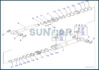 707-99-58050 7079958050 Boom Lift Cylinder Service Kit Fits PC270-7 PC270LL-7L
