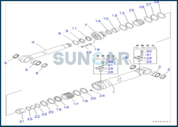 707-99-58050 7079958050 Boom Lift Cylinder Service Kit Fits PC270-7 PC270LL-7L
