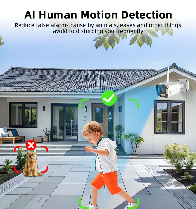 5MP WiFi Bullet Security Camera, Outdoor Surveillance Camera, 10X Digital Zoom, Two‑Way Audio, Human Motion Detection, Eseecloud App Remote Monitoring
