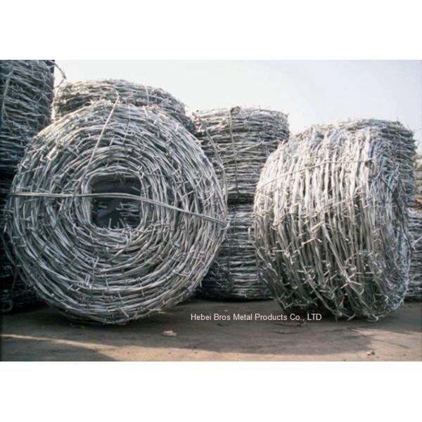 Double Twisted Steel Barbed Wire Mesh For Protect Fencing , 14 Gauge Gal.