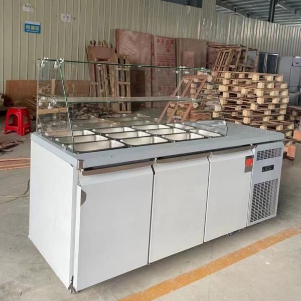 Custom Salad Preparation Fridge Sandwich Prep Counter 3 Doors