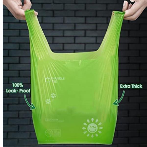 certified compostable dog waste bags with easy-tie handles