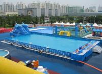 Encerado inflável azul do PVC da piscina 0,9 da associação à terra durável do quadro do metal do quintal