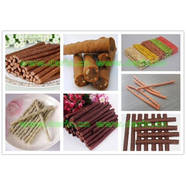 Casse-croûte plats frais de bande de Munchy d'acier inoxydable de la machine 200-500kg/hr d'extrudeuse d'aliment pour animaux familiers de bâtons de Mest de canard faisant la machine