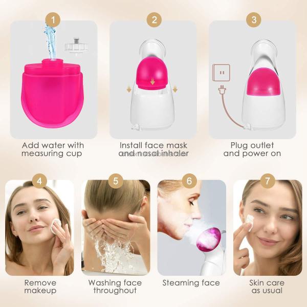 2023 Ionic Face Steamer Hot Cold Humidifier Portable Facial Steamer Moisturizer Salon