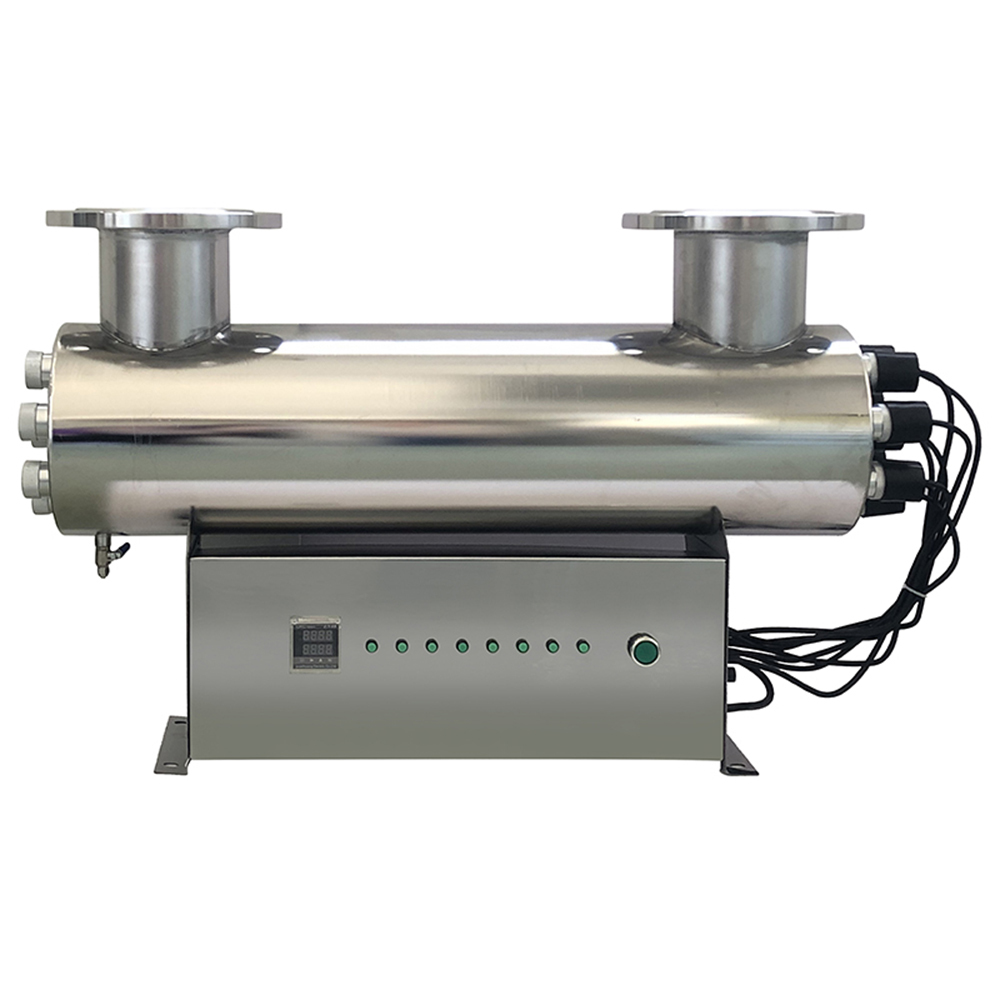 320W High-Power UV Water Sterilizer with 15 Tons/Hour Flow Rate and 304 Stainless Steel Housing for UVC Water Purification