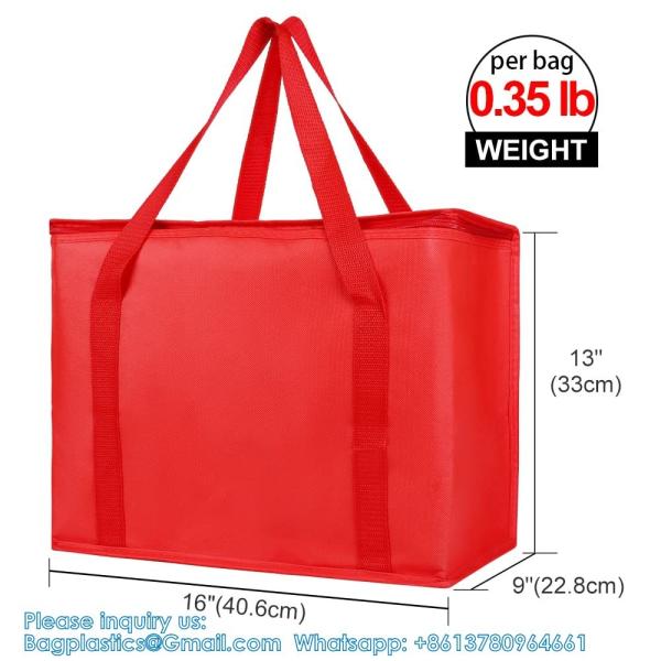 Pack Extra Insulated Grocery Shopping Bag, Large Blue, Reusable Bags,Pizza,Sturdy, Recyclable, Reusable