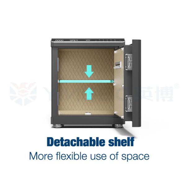 Solid Steel Smart Safe Box Motion-Activated Drawer Biometric Lock Dual Alarm