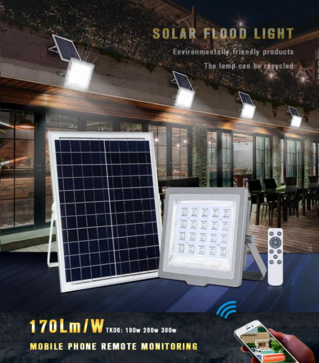 прожектор 2700K 200W дистанционного управления солнечный привел 3400lm люкс 120 градусов