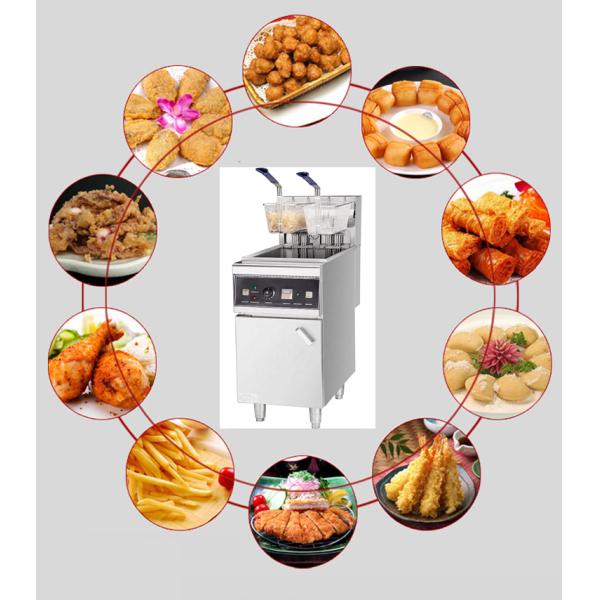 18kW Stainless Steel 28L Single Tank Basket Fryers for Commercial Kitchen Equipment