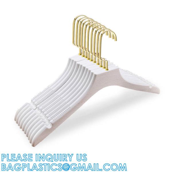 Boutique Plastic Hanger OEM Brand Fashion Adult Coat Garment Display Plastic Gold Hangers