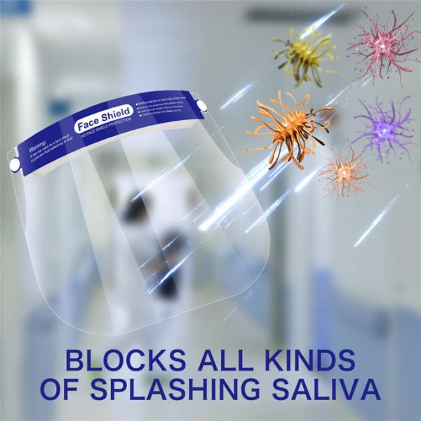 Fluid Resistant PET Face Mask , Transparent Face Shield Medical Use Fast Delivery