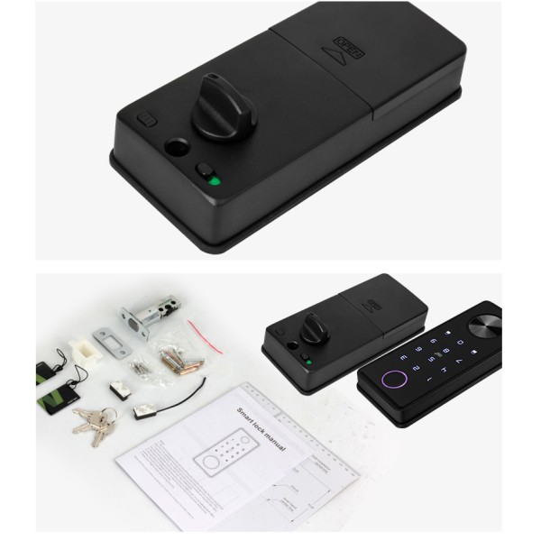 YAGU Mini Short Smart Lock Keyless Entry Password IC Card Key Anti-theft Lock Office Automatic Digital Code Deadbolt Door Lock
