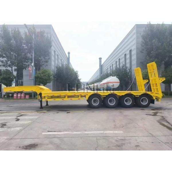 40t-100t Low Loader Flatbed Gooseneck Semi Trailer With 1310mm Wheel Base