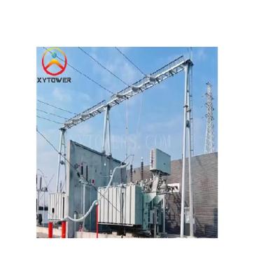 China Hot Dip Galvanized Tubular Electrical Power Substation Transformer Steel Structures