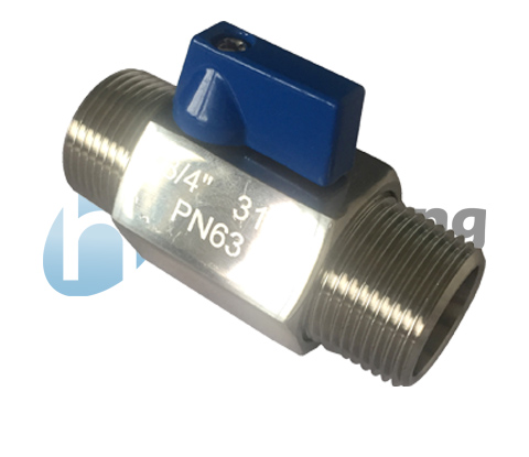 1000 WOG Mini Ball Valve Npt / Bsp Threaded 304, 316 stainless steel Blue / Red Handle Color