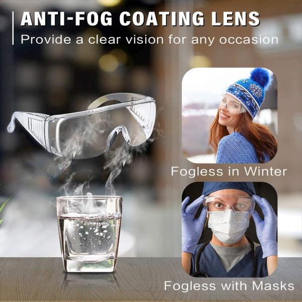 Windproof Medical Protective Goggles , Plastic Clear Medical Safety Glasses