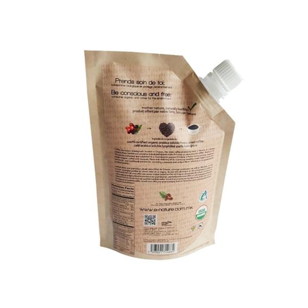 Жидкостный мешок упаковывая 1000ML напечатанное таможней Eco Spout Kraft бумажный дружелюбное