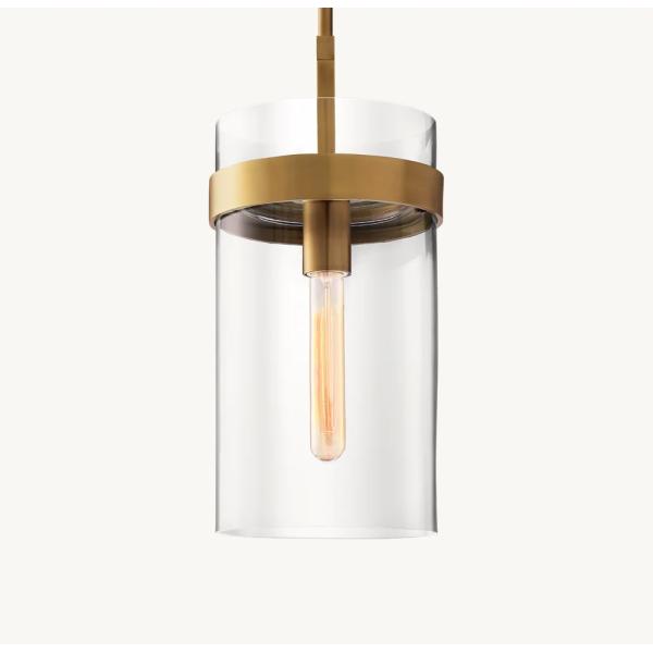 Hardwired Power Source Simple Brass Glass Single Chandelier Ravelle Pendant 10 with 1 Light