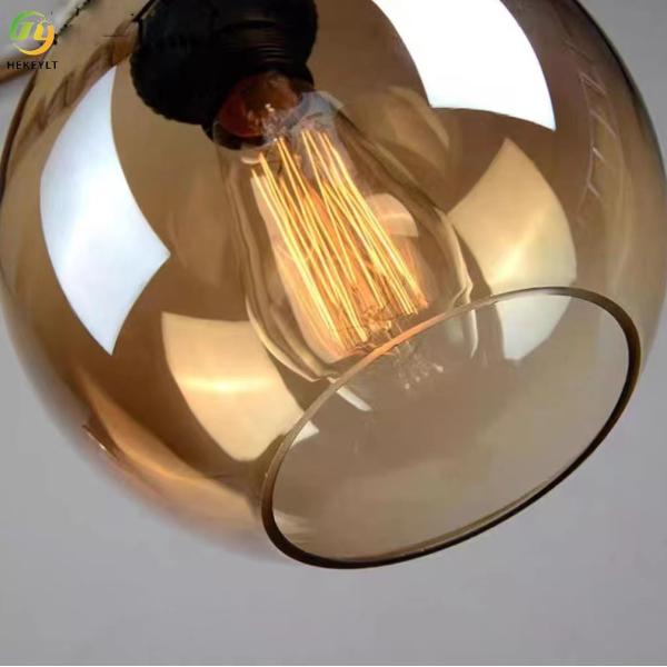 85V круглый стеклянный подвесной светильник классический латунный промышленный пеньковый канат ретро винтаж E27 привел янтарь