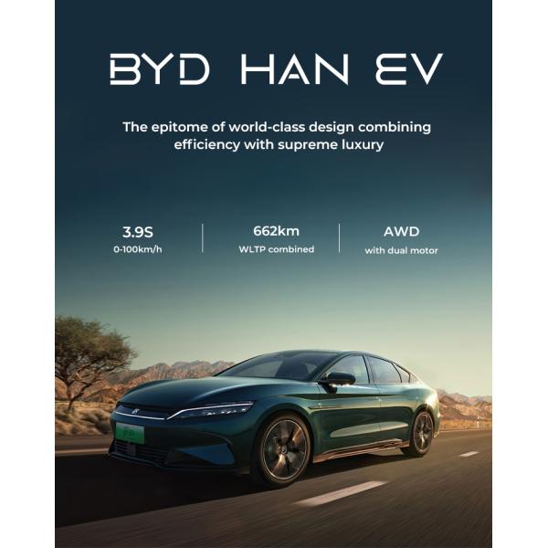 High Configuration BYD Han Electric Car EV 4 Door 5 Seat Sedan