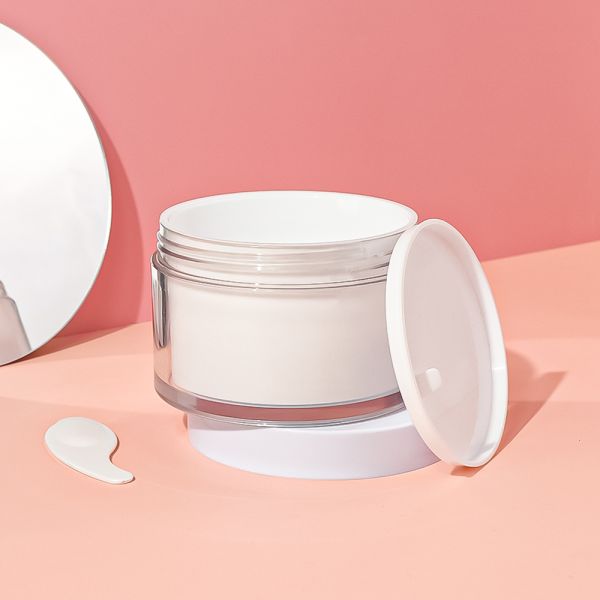 Transparent Double-Layer Cosmetic Cream Jar with Food-Grade PET Material for Safe and Hygienic Storage