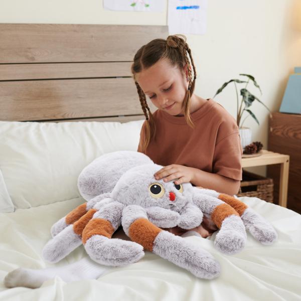 2024 Halloween 20 Giant Spider Plush Toy Cute Tarantula Stuffed Animal Cushion Pillow Kids' Prank Props Party Decorations