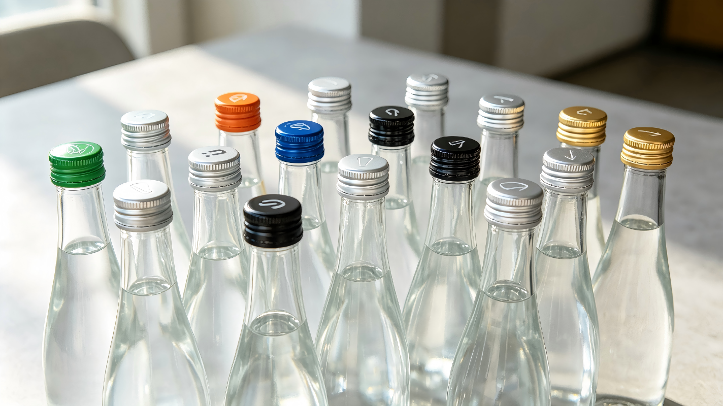 28mm Aluminum Screw Cap Food-Grade Plastic Liner Resealable Beverage Bottles