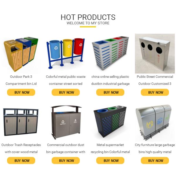 Powder Coated Iron 45L Outside Garbage Containers