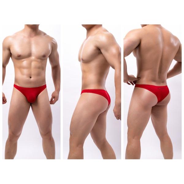 Mens Briefs Underwear 3D Pouch Low Rise Sexy T Back Thong Breathable Underpants